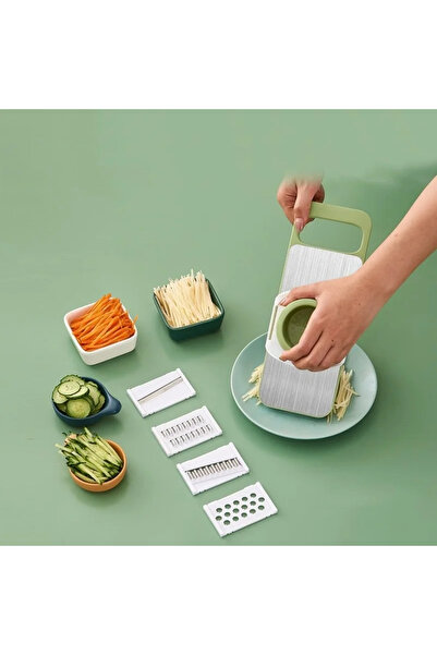 Choice مبشرة مطبخ 5 في 1 متعددة الوظائف وآمنة للاستخدام اليدوي، مصنوعة من الفولاذ المقاوم للصدأ، لتقطيع الخضار والبطاطس