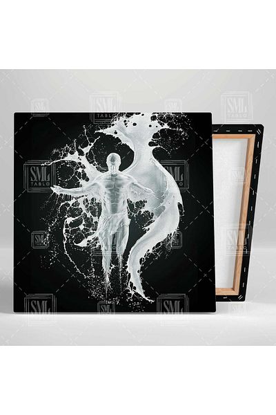 SML TABLO Model cu aripi din picături de lapte Fitness Gym Square Canvas Painting