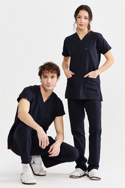 Çatı Medikal UltraLycra Basic - Lycra Doctor Asistentă Uniformă Scrubs Unifor...