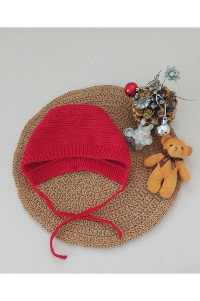 BEGİN 0-12 Months Red Newborn Gift Baby Lora Cotton Hat Booties