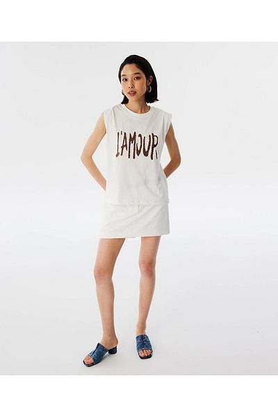 Twist T-Shirt mit Löopardenmuster und Slogan