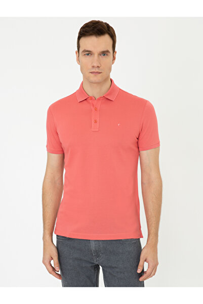 Cacharel Coral Polo Neck Slim Fit Basic Mercerized T-Shirt 50250172 -Vr186