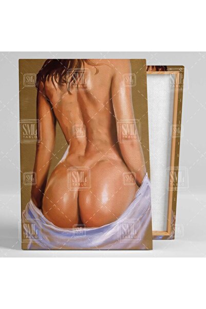 SML TABLO Beyaz Çarşaf Tutan Arkası Dönük Model Kanvas Tablo