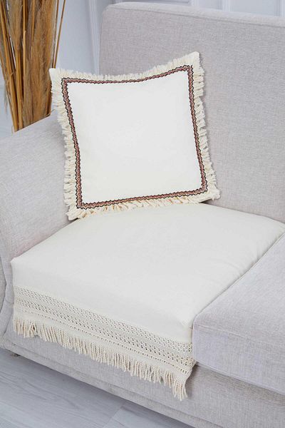 Aisha's Design 90X75 cm Lace Embroidered Sofa Cover - Ko-25T