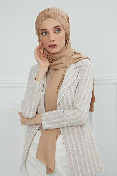 Aisha's Design Πρακτικό χτενισμένο βαμβακερό σάλι, CPS-44, CPS-44, καφέ γαλακτώδες