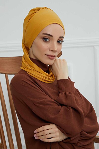 Aisha's Design Combed Cotton Ready Turban,Ht-96,Ht-96, Mustard Yellow