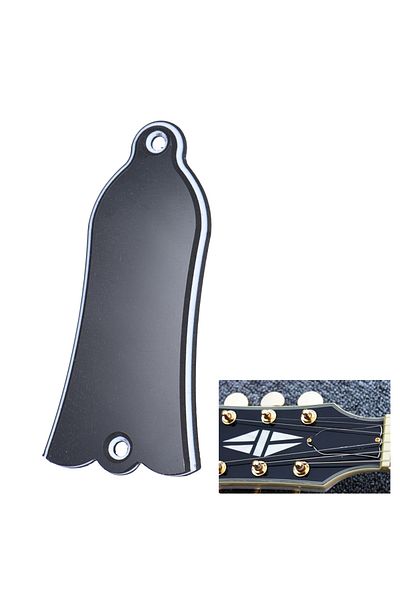 Choice 2 Holes Bell-shaped Pvc Truss Rod Cover Plate Scroll Plate For Gibson Lp Sg Flying V Es Guitar Black