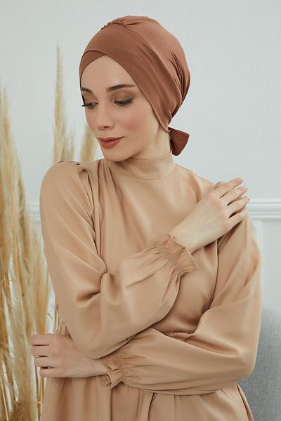 Aisha's Design غطاء رأس من القطن الممشط بحزام - موديل B-31