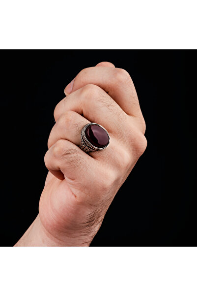 vevasilver Yemen Akik Taşı 925 Ayar Gümüş Erkek Yüzük