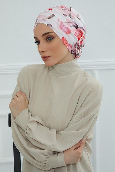 Aisha's Design Cross Rose Patterned Bonnet - B-26Yd