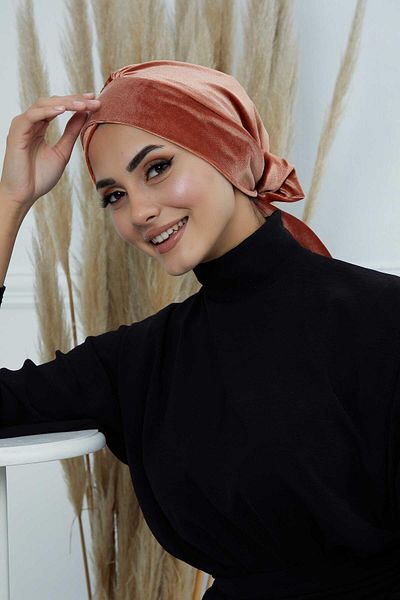 Aisha's Design Velvet Belted Bonnet - B-31K