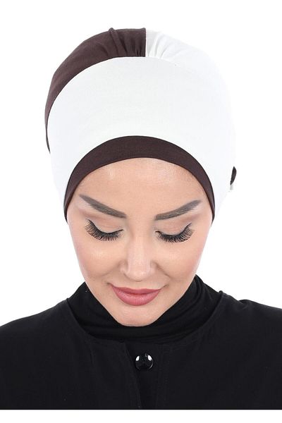 Aisha's Design بونيه وردي ملون - تصميم مزدوج، ب-28