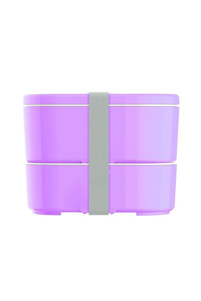 zweikell Purple Large Crocus 3 Compartments 1450ml Lunch Box - Food Carrying Container