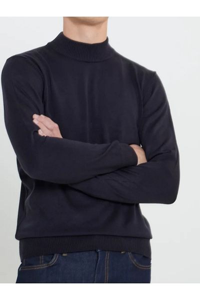 DENİZLİFE Men's (Father) Half Turtleneck Wool Sweater