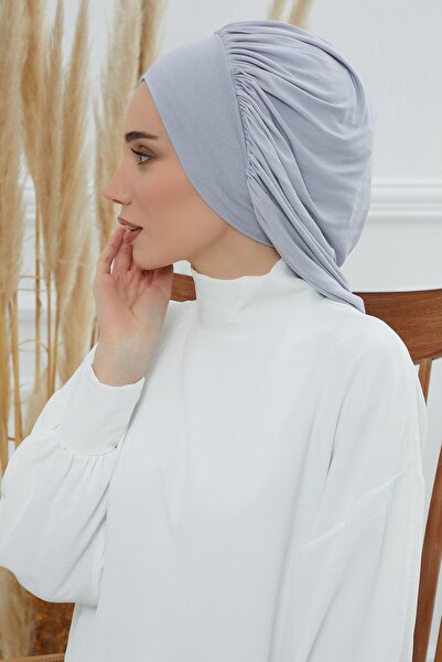 Aisha's Design Flowy Combed Cotton Bonnet, B-25, Gray 2