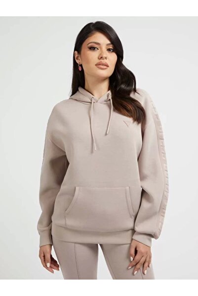 Guess BRENDA HOODED SWEATS Γυναικείο φούτερ σε πούδρα V2YQ18K7UW2-G4Q9