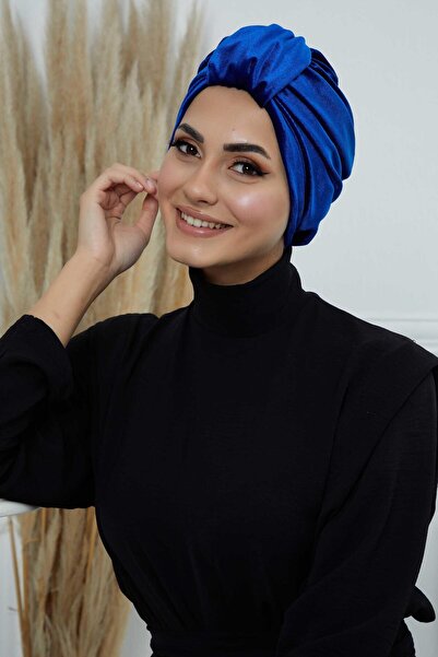 Aisha's Design Velvet Bonnet with Front Belt Detail, B-68K, Saks