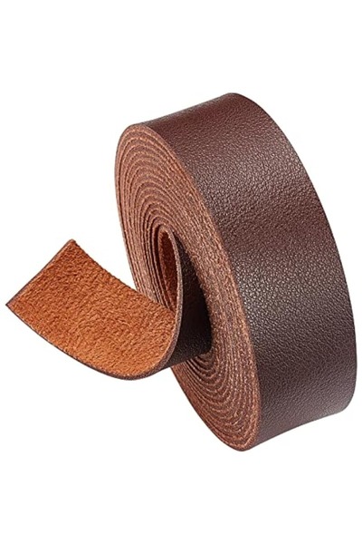 Choice 6.6FT 1 Inch Wide Double Sided Smooth Leather Strip Single Side Leather Strip for DIY Craft Projects