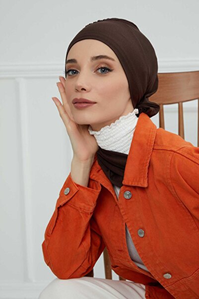 Aisha's Design Τουρμπάνι έτοιμο για χρήση, χτενισμένο βαμβάκι, HT-96, HT-96, καφέ