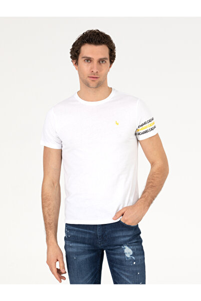Cacharel Beyaz Bisiklet Yaka Slim Fit T-Shirt 50269976-VR013