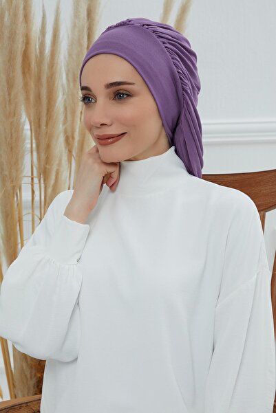 Aisha's Design Flowy Combed Cotton Bonnet,B-25,Purple 2