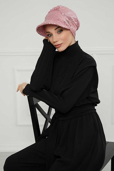 Aisha's Design Sequined Brim Hat - Bonnet,B-73P