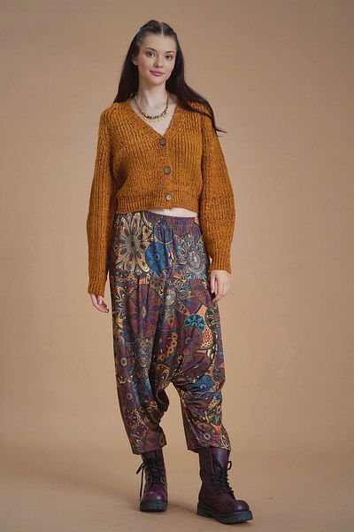 Los banditos Elastic Waist and Leg Ethnic Patterned Shalwar Trousers