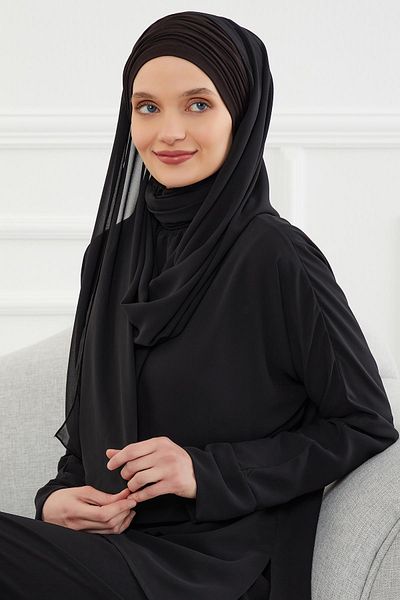 Aisha's Design Combed Cotton Bonnet Chiffon Shawl,bts-1,bts-1