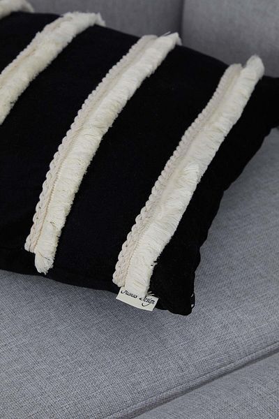 Aisha's Design Throw Pillow Cover - Fringed, Model K-286