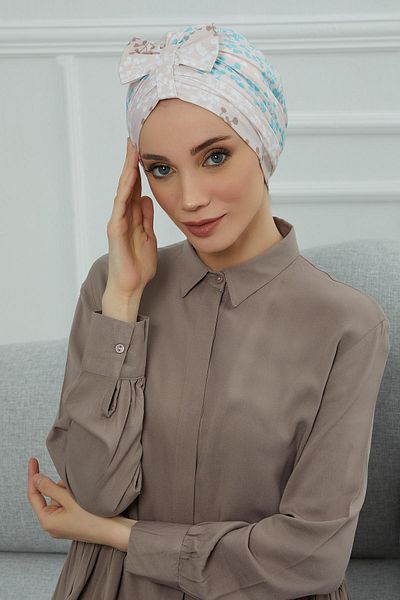 Aisha's Design B-7Yd Model Patterned Front Bow Bonnet