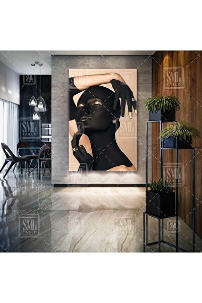 SML TABLO Model cu machiaj auriu, cu ornamente aurii, pictură decorativă pe p...