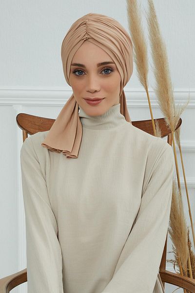 Aisha's Design غطاء رأس من القطن الممشط برباط، B-1