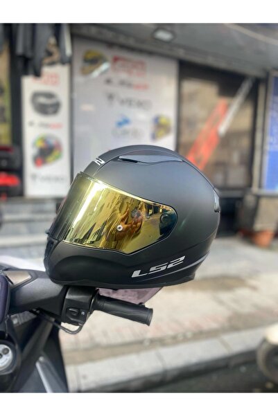 LS2 RAPID MAT SİYAH KASK - GOLD VİZÖR