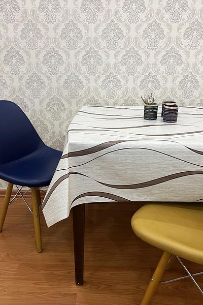Pimula home Покривка за маса от PVC линолеум, която може да се пере - с неплъзгаща се основа от влакна, 151-A