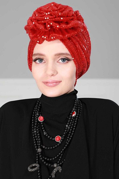 Aisha's Design Sequined Rose Bonnet - B-21P Model