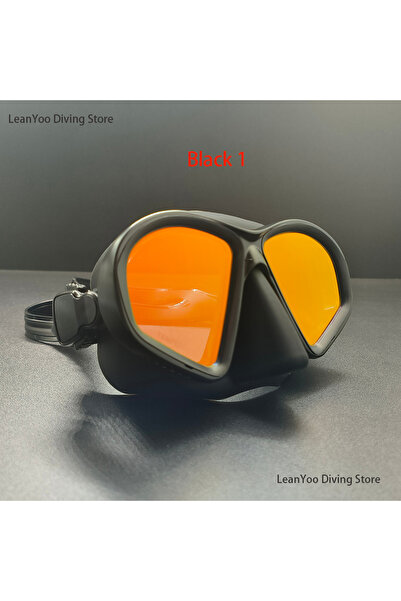 Choice black 1 Premium Quality Low Volume Freediving Mask - Teenager Silicone Swimming Mask Mirrored Lens S