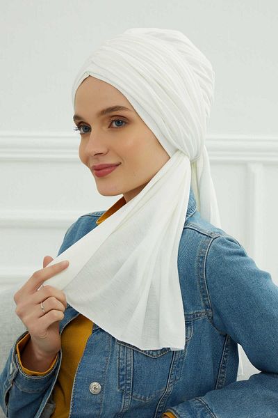Aisha's Design غطاء رأس من القطن الممشط برباط، B-1