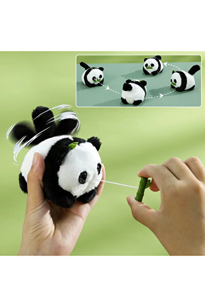Choice دمية باندا قطيفة مقاس واحد، قطعة واحدة، لعبة معلقة بحبل سحب، ذيل متحرك...