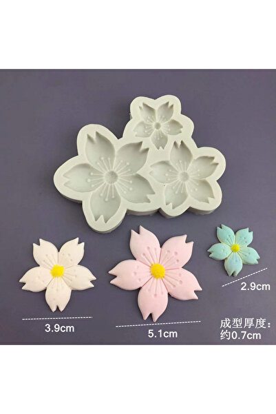 Choice قالب سيليكون على شكل زهرة كرز بثلاثة تجويفات، كعكة فوندان شوكولاتة على...