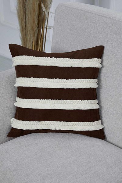 Aisha's Design Throw Pillow Cover - Fringed, Model K-286