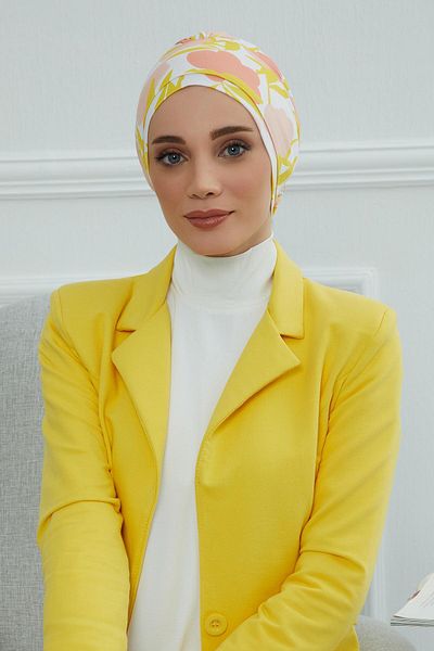 Aisha's Design Patterned Combed Cotton Bonnet - B-53Yd Model