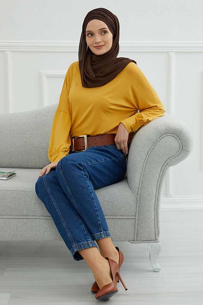 Aisha's Design شال قطن شيفون بونيه - موديل BTS-1