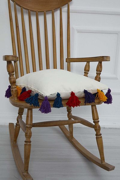 Aisha's Design Colorful Tasseled Throw Pillow Cover - K-280