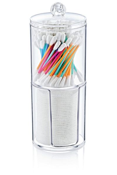 Box Up Double Layer Clear Cotton Rack Cylinder Organizer Makeup Organizer Jewelry Organizer