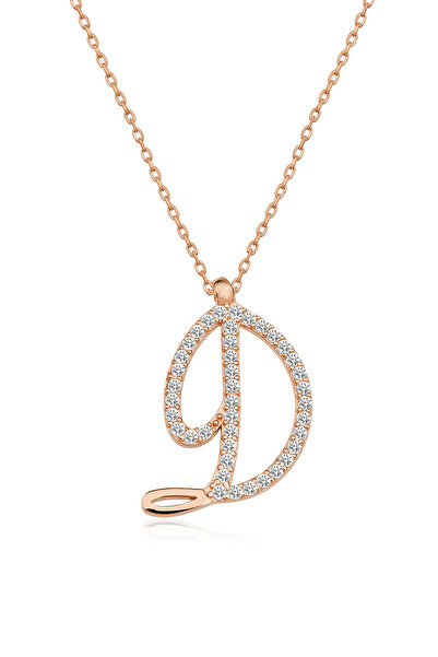 Nereze 925 Ayar D Harfi Kolye Kadın Gümüş Kolye