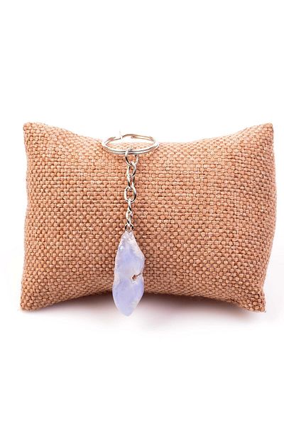 Taş Sandığı Chalcedony Stone Keychain - Unshaped Stone