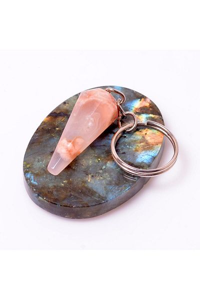 Taş Sandığı Cone Shaped Floral Stone Keychain