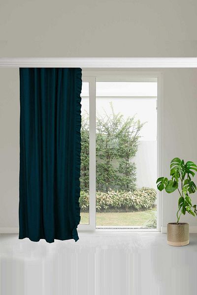 Aisha's Design ستارة خلفية مقاس 245x140 سم - حافة مكشكشة، حافة يسار، pr-2sol