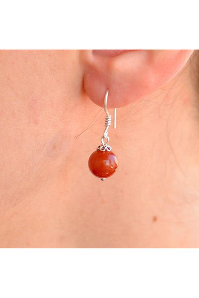 Taş Sandığı Agate Stone Silver Earrings
