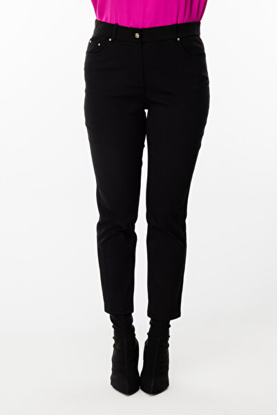 Ekol Black Five Pocket Straight Leg Trousers - 1